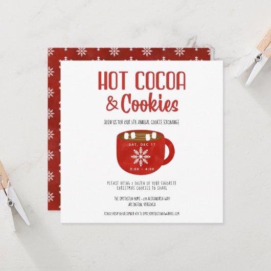 Coca et biscuits Fête de Noël Invitation (Devant/Arrière en situation)