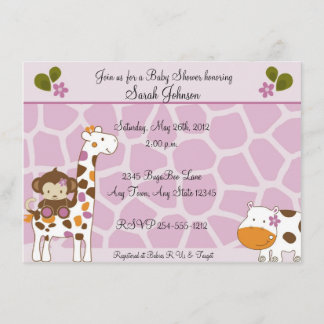 Cocalo Jacana Animals Baby Shower Invitations Kaart