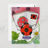 Coccinelle adore lire Carte postale (Devant / Derrière)
