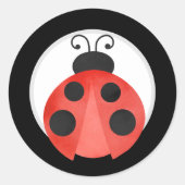 Coccinelle aquarelle autocollants ronds (Devant)