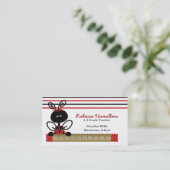 Coccinelle avec le carte de visite du professeur (Debout devant)