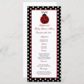 Coccinelle de rouge de 25 cartes de menu (Devant / Derrière)