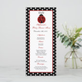 Coccinelle de rouge de 25 cartes de menu (Debout devant)