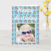 coccinelle et fleurs - carte d'anniversaire (Fleur jaune)