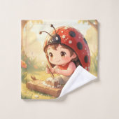 Coccinelle et le royaume de nectar caché (Gant de toilette)