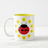 Coccinelle et tasse de marguerites (Gauche)