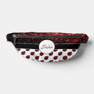 Coccinelle paillettes motif rouge blanc personnali