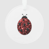 Coccinelle rouge foncé faux éclat de paillettes (dos)