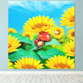 Coccinelle somnolente d'impression géant de toile (Insitu (Plancher de Bois))