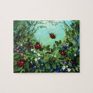 Coccinelles au puzzle de jeu