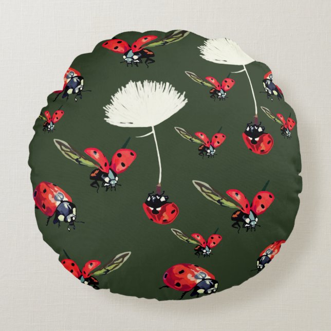 Coccinelles, Coccinelle Coussin Rond (Devant)
