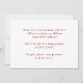 Coccinelles et invitation de fête d'anniversaire (Dos)