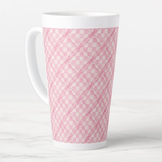 COCHER EN ROSE QUILT Tall Latte Mug (Angle gauche)