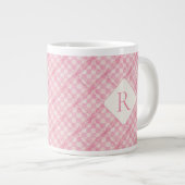COCHER ROSE QUILT Big White Mug + Initial (Devant droit)