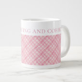 COCHER ROSE QUILT Grosse Mug blanc + Texte (Devant droit)