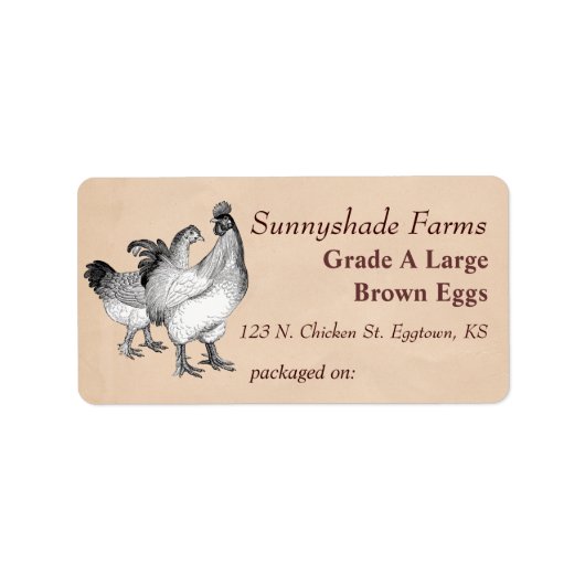  Cochin Chickens Ei Carton Label (Voorkant)