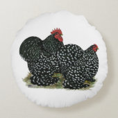 Cochin Mottled kippen Rond Kussen (Achterkant)
