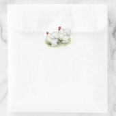 Cochin: witte balken ronde sticker (Tas)