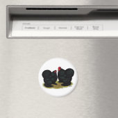 Cochins Black Bantam Pair Magneet (Insitu (Vaatwasser))
