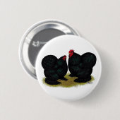 Cochins Black Bantam Pair Ronde Button 5,7 Cm (Voorkant /achterkant)