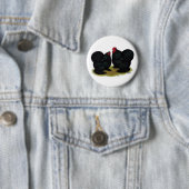 Cochins Black Bantam Pair Ronde Button 5,7 Cm (In situ)