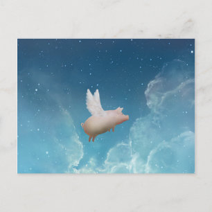 cochon à la carte postale étoiles