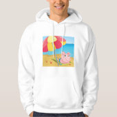 Cochon À La Plage Mens Sweat - shirt à capuche (Devant)
