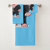 Cochon amusant en costume d'affaires dessin animé (En situation)