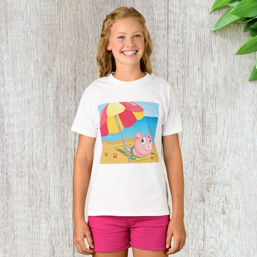 Cochon Au T-shirt Filles De Plage