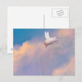 cochon avec ailes carte postale (Devant / Derrière)