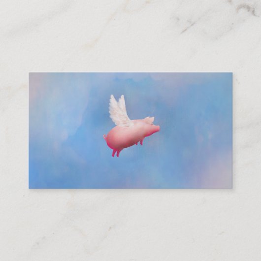 Cochon avec ailes cartes de visite (Devant)