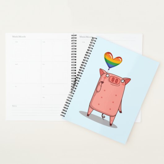 Cochon Avec Ballon Arc-En-Ciel (Devant avec enveloppe)