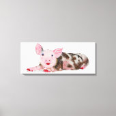 Cochon avec bâton à lèvres Imprimer sur toile (Recto)