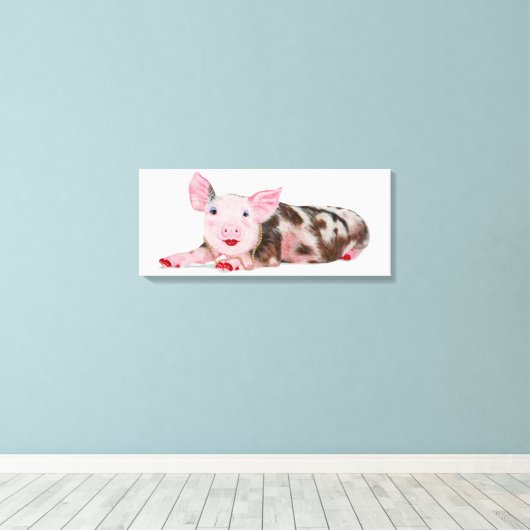 Cochon avec bâton à lèvres Imprimer sur toile (Insitu (Plancher de Bois))
