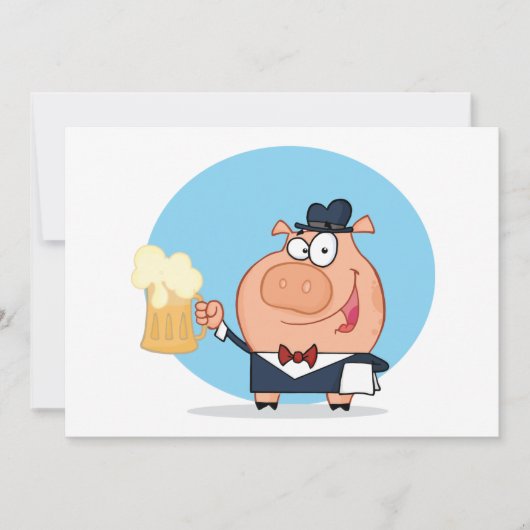 Cochon avec pinte de bière Invitations (Devant)