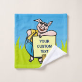Cochon avec signe (Gant de toilette)