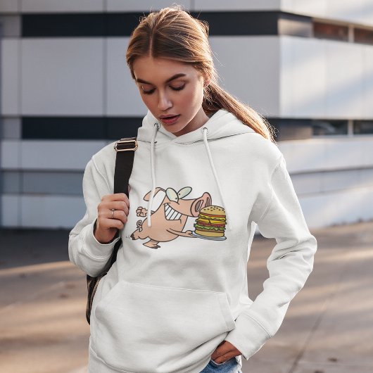 Cochon Avec Un Burger Femme Sweat - shirt à capuch