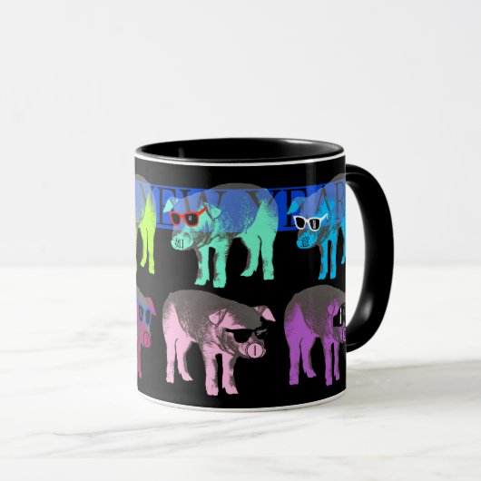 Cochon chinois Nouvel An 2019 Pop Combo Mug (Devant droit)