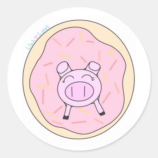 Cochon dans un Sticker à beigne ! (Devant)