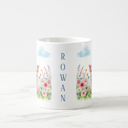 Cochon d'aquarelle de printemps - Mug d'enfant (Centre)