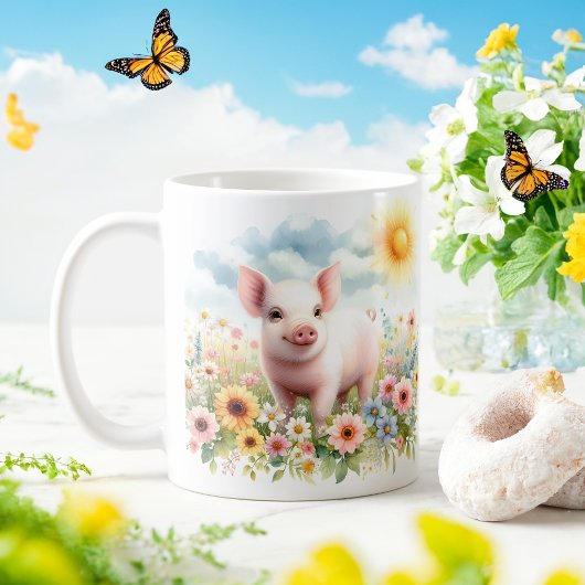 Cochon d'aquarelle de printemps - Mug d'enfant
