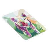 Cochon d'art pop coloré Magnet monogramme (Côté Droit)