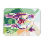 Cochon d'art pop coloré Magnet monogramme (Horizontal)