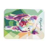 Cochon d'art pop coloré Magnet personnalisé (Horizontal)