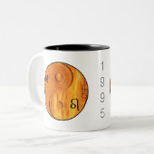 Cochon de bois 1935 1995 Feu Leo zodiac Mug d'anni (Devant gauche)