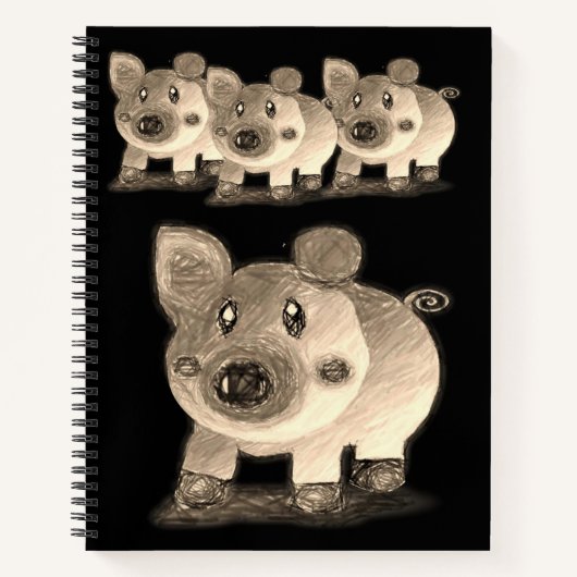 Cochon de Carnet spirale (Devant)