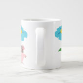 Cochon De Dessin Avec Cadeau (Bleu) Jumbo Mug (Dos)