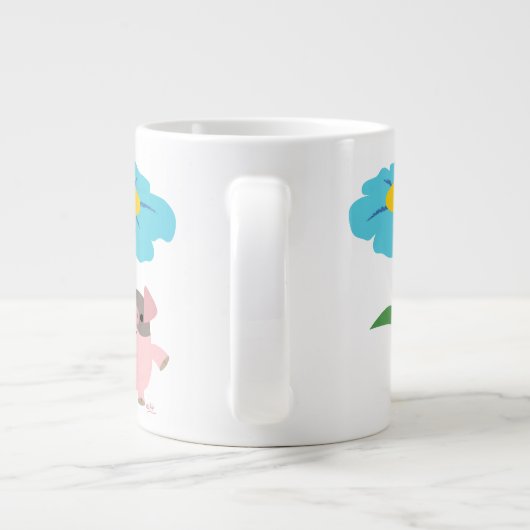 Cochon De Dessin Avec Cadeau (Bleu) Jumbo Mug (Dos)