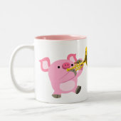 Cochon de dessin mignon Jouer Mug de trompette (Gauche)