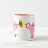 Cochon de dessin mignon Jouer Mug de trompette (Centre)